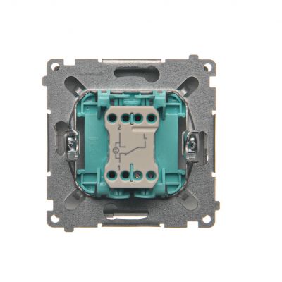 Simon Basic Łącznik schodowy z podświetleniem LED 10A 250V szybkozłączka stal inox BMW6L.01/21 KONTAKT (BMW6L.01/21)