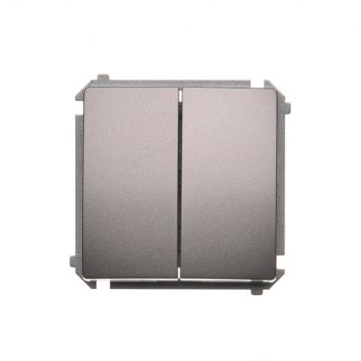 Simon Basic Łącznik schodowy podwójny z podświetleniem LED 10A 250V zaciski śrubowe stal inox BMW6/2L.01/21 KONTAKT (BMW6/2L.01/21)