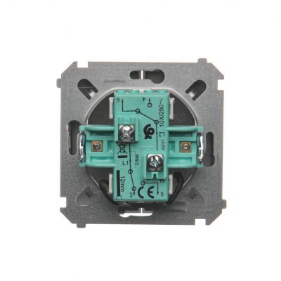 Simon Basic Łącznik schodowy podwójny z podświetleniem LED 10A 250V zaciski śrubowe stal inox BMW6/2L.01/21 KONTAKT (BMW6/2L.01/21)