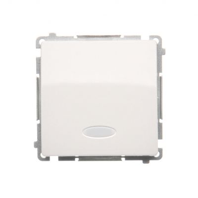 Simon Basic Przycisk pojedynczy zwierny bez piktogramu z podświetleniem LED 10A 250V szybkozłączka biały BMP1L.01/11 KONTAKT (BMP1L.01/11)