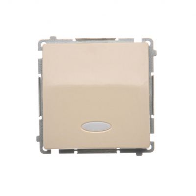 Simon Basic Przycisk pojedynczy zwierny bez piktogramu z podświetleniem LED 10A 250V szybkozłączka beż BMP1L.01/12 KONTAKT (BMP1L.01/12)