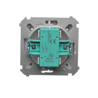Simon Basic Przycisk roletowy 10A 250V zaciski śrubowe satynowy BMZ1.01/29 KONTAKT (BMZ1.01/29)
