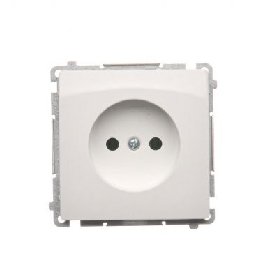 Simon Basic Gniazdo wtyczkowe bez uziemienia 16A 250V zaciski śrubowe biały BMG1.01/11 KONTAKT (BMG1.01/11)