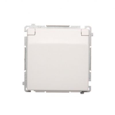 Simon Basic Gniazdo wtyczkowe z uziemieniem z przesłonami torów prądowych bryzgoszczelne IP44 16A 250V zaciski śrubowe biały BMGZ1BZ.01/11 BMGZ1Bz.01/11 KONTAKT (BMGZ1Bz.01/11)