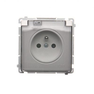 Simon Basic Gniazdo wtyczkowe z uziemieniem z przesł. torów prądowych bryzgoszczelne IP44 16A 250V zaciski śrubowe klapka transp. biały BMGZ1BZ.01/11A BMGZ1Bz.01/11a KONTAKT (BMGZ1Bz.01/11a)