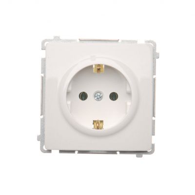 Simon Basic Gniazdo wtyczkowe z uziemieniem Schuko 16A 250V zaciski śrubowe biały BMGSZ1.01/11 BMGSz1.01/11 KONTAKT (BMGSz1.01/11)