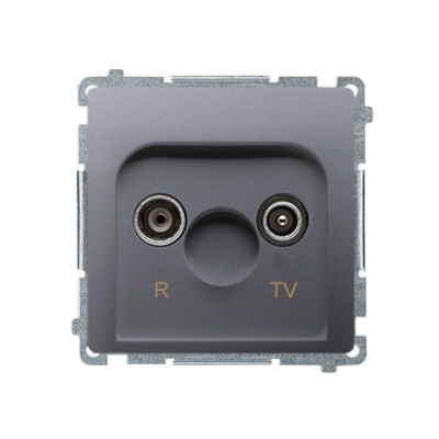 Simon Basic Gniazdo antenowe R-TV przelotowe 10 dB 1x wejście: 5–862 MHz stal inox BMZAP10/1.01/21 KONTAKT (BMZAP10/1.01/21)
