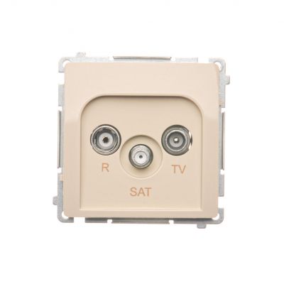 Simon Basic Gniazdo antenowe R-TV-SAT końcowe beż *Może być użyte jako gniazdo zakończeniowe do gniazd przelotowych R-TV-SAT BMZAR-SAT1.3/1.01/12 KONTAKT (BMZAR-SAT1.3/1.01/12)