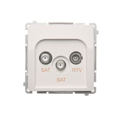Simon Basic Gniazdo antenowe satelitarne podwójne końcowe SAT-SAT-RTV . 2xwejście: SAT: 5–2400 MHz RTV: 5–862 MHz biały BMZAR+SAT3.1-P2.01/11 KONTAKT (BMZAR+SAT3.1-P2.01/11)