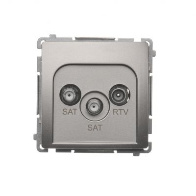Simon Basic Gniazdo antenowe satelitarne podwójne końcowe SAT-SAT-RTV . 2xwejście: SAT: 5–2400 MHz RTV: 5–862 MHz satynowy BMZAR+SAT3.1-P2.01/29 KONTAKT (BMZAR+SAT3.1-P2.01/29)