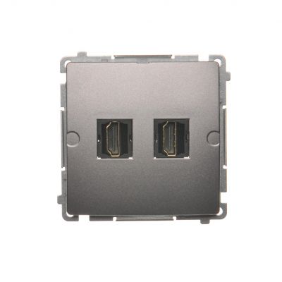 Simon Basic Gniazdo HDMI podwójne stal inox BMGHDMI2.01/21 KONTAKT (BMGHDMI2.01/21)
