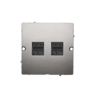 Simon Basic Gniazdo komputerowe RJ45 podwójne kategoria 5e . Montaż gniazda na wkręty do puszki satynowy BMF52.02/29 KONTAKT (BMF52.02/29)