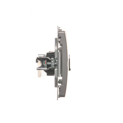 Simon Basic Gniazdo komputerowe RJ45 kategoria 6 pojedyncze z przesłoną przeciwkurzową . Montaż na łapki lub wkręty stal inox BM61.01/21 KONTAKT (BM61.01/21)
