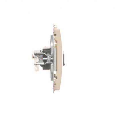 Simon Basic Gniazdo komputerowe RJ45 kategoria 6 podwójne z przesłoną przeciwkurzową . Montaż na łapki lub wkręty beż BM62.01/12 KONTAKT (BM62.01/12)
