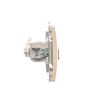 Simon Basic Gniazdo komputerowe RJ45 kategoria 6 podwójne ekranowane z przesłoną przeciwkurzową . Montaż na łapki lub wkręty beż BM62E.01/12 KONTAKT (BM62E.01/12)
