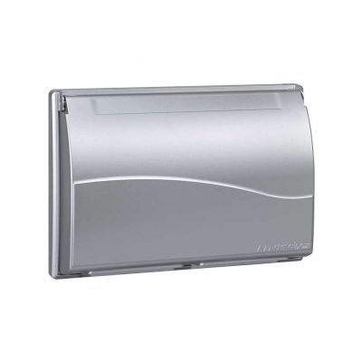 Simon Connect Ramka 3-modułowa do puszki SBM350 z pokrywą 6x K45 aluminium SBMT302/8 KONTAKT (SBMT302/8)