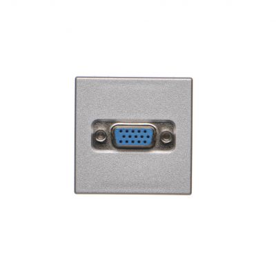 Simon Connect Płytka K45 złącza VGA (D-Sub 15) 45x45mm + wkład zaciski śrubowe aluminium K100B/8 KONTAKT (K100B/8)