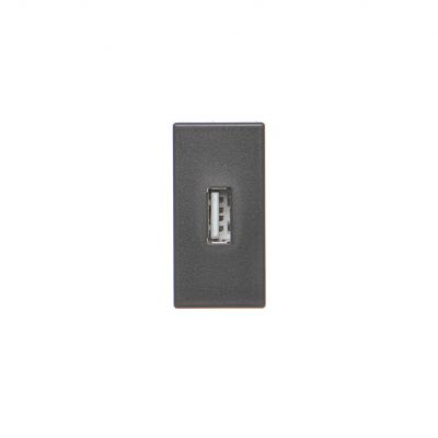 Simon Connect Płytka K45/2 złącza USB typ A żeńskie 225x45mm + gniazdo zaciski śrubowe szary grafit K128B/14 KONTAKT (K128B/14)