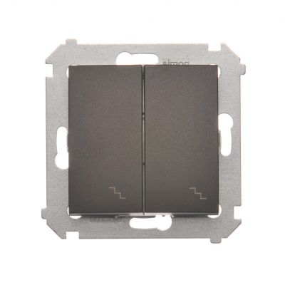Simon 54 Łącznik schodowy podwójny z podświetleniem 10A 250V zaciski śrubowe brąz mat DW6/2L.01/46 KONTAKT (DW6/2L.01/46)
