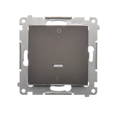 Simon 54 Łącznik dwubiegunowy z podświetleniem LED 10A 250V szybkozłączka brąz mat DW2L.01/46 KONTAKT (DW2L.01/46)