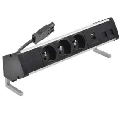 SIMON 480 TS48-410E30BK0-40 Biurkowy zestaw gniazd 3 gn. typ E + ładow. USB A+C i płytka dla 2 złącz 48410E30BK00000-40 KONTAKT (48410E30BK00000-40)