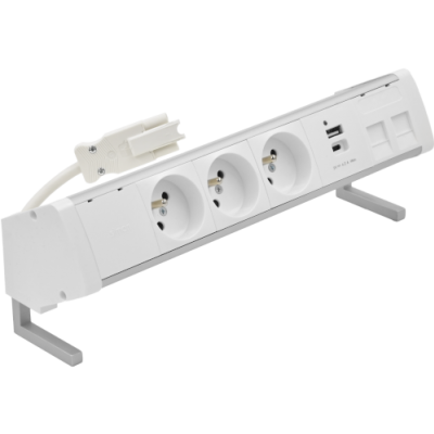 SIMON 480 TS48-410E30BK0-30 Biurkowy zestaw gniazd 3 gn. typ E + ładow. USB A+C i płytka dla 2 złącz 48410E30BK00000-30 KONTAKT (48410E30BK00000-30)