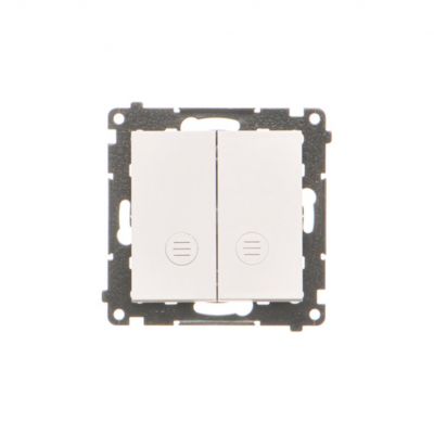 Simon 55 Łącznik schodowy podwójny z podświetleniem bez piktogramu – osobne podświetlenie dla każdego klawisza szybkozłączka Biały mat TW6/2L2.01/X/111 KONTAKT (TW6/2L2.01/X/111)