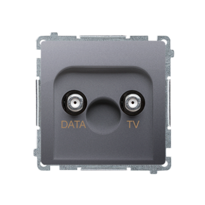 Simon Basic Gniazdo antenowe TV-DATA 1x wejście: 5–1000 MHz stal inox BMAD1.01/21 KONTAKT (BMAD1.01/21)