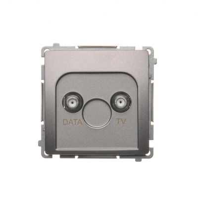 Simon Basic Gniazdo antenowe TV-DATA 1x wejście: 5–1000 MHz stal inox BMAD1.01/21 KONTAKT (BMAD1.01/21)