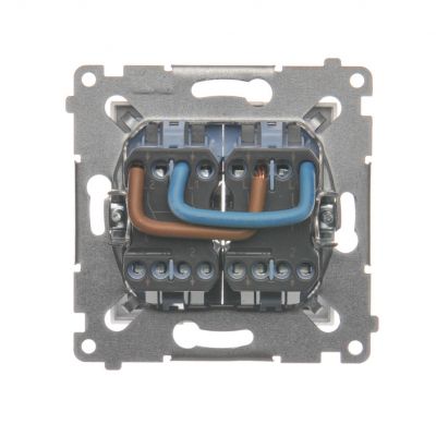 Simon 54 Łącznik dwubiegunowy podwójny 16A 250V zaciski śrubowe biały DW22A.01/11 KONTAKT (DW22A.01/11)