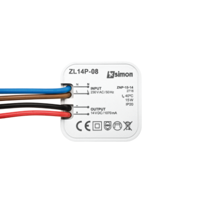 Simon 54 Zasilacz LED dopuszkowy 14V DC 8W ZL14P-08 KONTAKT (ZL14P-08)