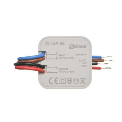 Simon 54 Zasilacz LED dopuszkowy 14V DC 8W ZL14P-08 KONTAKT (ZL14P-08)
