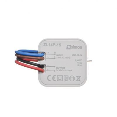 Simon 54 Zasilacz LED dopuszkowy 14V DC 15W ZL14P-15 KONTAKT (ZL14P-15)