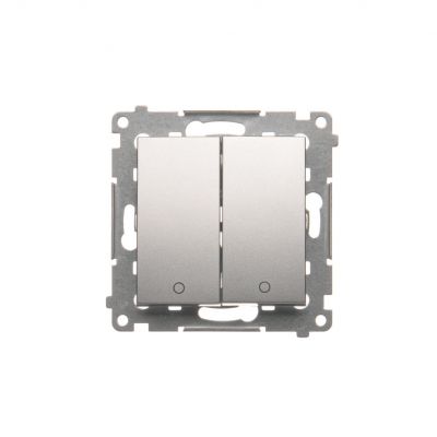Simon 54 Łącznik dwubiegunowy podwójny 16A 250V zaciski śrubowe srebrny mat DW22A.01/43 KONTAKT (DW22A.01/43)