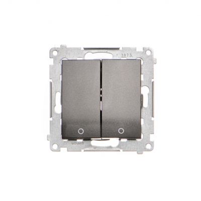 Simon 54 Łącznik dwubiegunowy podwójny 16A 250V zaciski śrubowe antracyt DW22A.01/48 KONTAKT (DW22A.01/48)