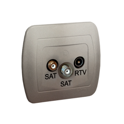 Simon Akord Gniazdo antenowe SAT-SAT-RTV końcowe satynowy AZAR+SAT3.1-P2/29 KONTAKT (AZAR+SAT3.1-P2/29)