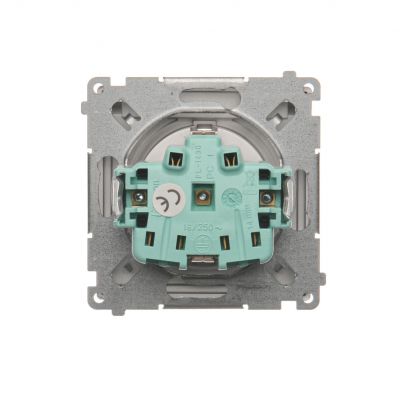 Simon Basic Gniazdo wtyczkowe Schuko do wersji IP44 z przesłonami 16A 250Vzaciski śrubowe stal inox. Klapka transparentna BMGSZ1BZ.01/21A KONTAKT (BMGSZ1BZ.01/21A)