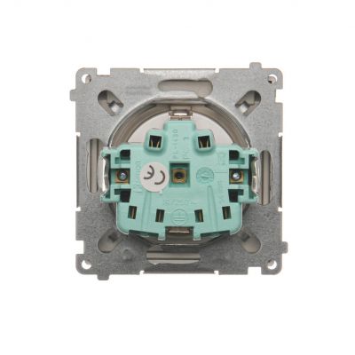 Simon Basic Gniazdo wtyczkowe Schuko do wersji IP44 z przesłonami 16A 250Vzaciski śrubowe satynowy. Klapka transparentna BMGSZ1BZ.01/29A KONTAKT (BMGSZ1BZ.01/29A)
