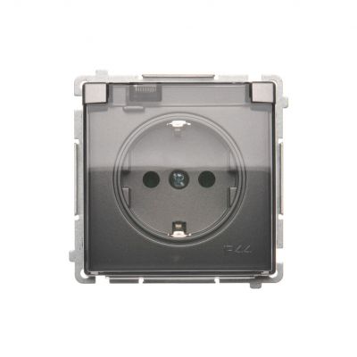 Simon Basic Gniazdo wtyczkowe Schuko do wersji IP44 16A 250Vzaciski śrubowe stal inox. Klapka transparentna BMGSZ1B.01/21A KONTAKT (BMGSZ1B.01/21A)