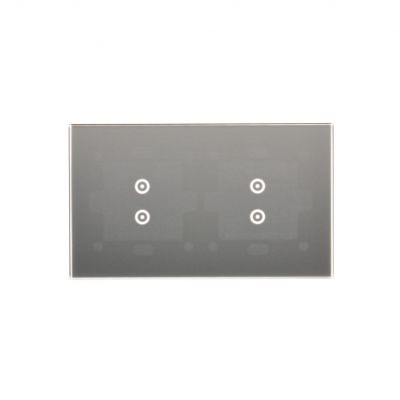 Simon 54 Touch Panel dotykowy S54 Touch 2 moduły 2 pola dotykowe pionowe + 2 pola dotykowe pionowe srebrna mgła DSTR233/71 KONTAKT (DSTR233/71)