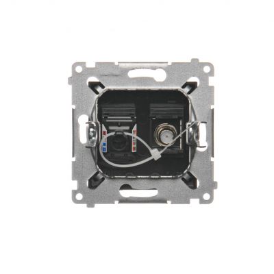 Simon 54 Gniazdo antenowe typu F + RJ45 kat.6 czarny DASFRJ45.01/49 KONTAKT (DASFRJ45.01/49)