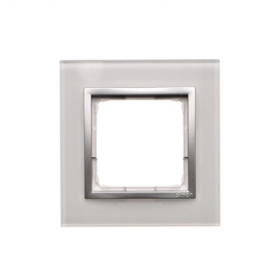 SIMON 54 NATURE WMDZ-0110xS-069 Ramka 1-krotna Nature-Szkło, SREBRNA PERŁA, IP20/IP44. (IP44-należy DRN1/69 KONTAKT (DRN1/69)