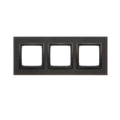 SIMON 54 NATURE WMDZ-0130xS-083 Ramka 3-krotna Nature-Metal, INOX DARK, IP20/IP44. (IP44-należy zast DRN3/83 KONTAKT (DRN3/83)