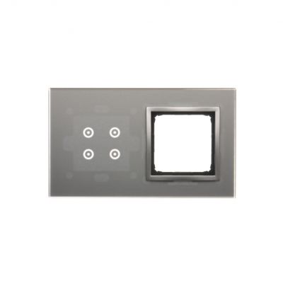 Simon 54 Touch Panel dotykowy S54 Touch 2 moduły 4 pola dotykowe + 1 otwór na osprzęt S54 srebrna mgła DSTR240/71 KONTAKT (DSTR240/71)