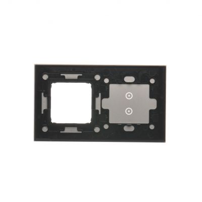 Simon 54 Touch Panel dotykowy S54 Touch 2 moduły 2 pola dotykowe pionowe + 1 otwór na osprzęt S54 srebrna mgła DSTR230/71 KONTAKT (DSTR230/71)