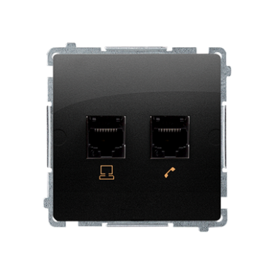 SIMON BASIC WMUM-0500F2-Y011 Gniazdo komputerowe RJ45 kat.5e + telefoniczne RJ11 (moduł). Montaż gni BMF5T.02/49 KONTAKT (BMF5T.02/49)