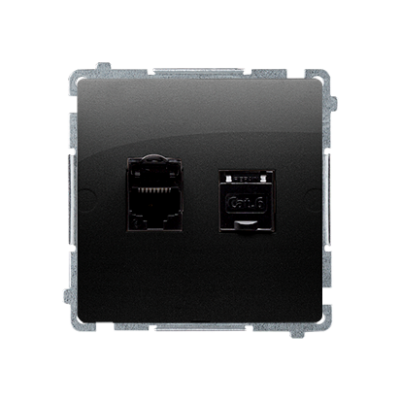 SIMON BASIC WMUK-0640xx-Y011 Gniazdo komputerowe RJ45, kategoria 6, podwójne ekranowane z przesłoną BM62E.01/49 KONTAKT (BM62E.01/49)