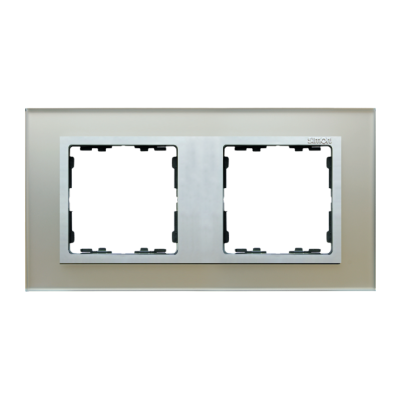 Simon 82 Nature Ramka 2-krotna Nature-szkło Srebrna / pierścień aluminium mat 82927-62 KONTAKT (82927-62)