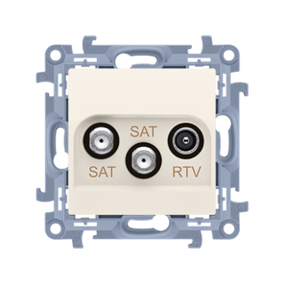 Simon 10 Gniazdo antenowe satelitarne podwójne SAT -SAT -RTV 1x wejście: 5 MHz-24 GHz krem CASK2.01/41 KONTAKT (CASK2.01/41)