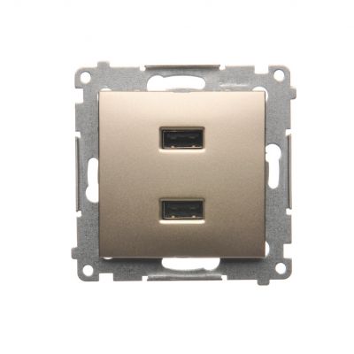 Simon 54 Ładowarka 2 x USB 2.1 A 5V DC 230V złoty mat DC2USB.01/44 KONTAKT (DC2USB.01/44)
